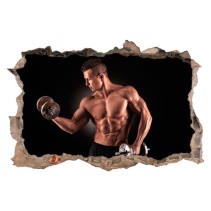 Vinilos gimnasios agujero pared 3d